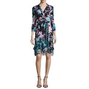 Diane von Furstenberg Cathy Floral Daze Silk Wrap Dress Size 12